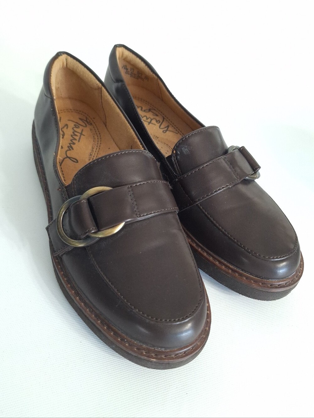 Natural Soul Brown Eddie Slip On Loafer With Buckle, Size 8M